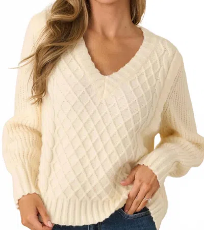 So Me Ruffle Cropped Sweater In Beige In Nude