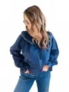 So Me Scalloped Collar Top In Navy