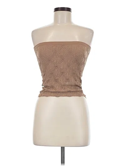 Pre-owned So Me Sleeveless Blouse In Brown