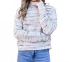 So Me Space Dye Stripe High Neck Sweater In Multi In Multi