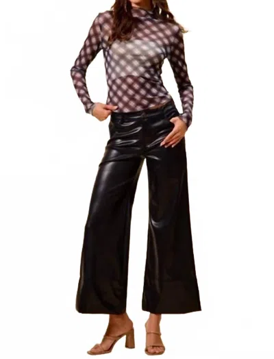 So Me Sydney Leather Pants In Black In Brown