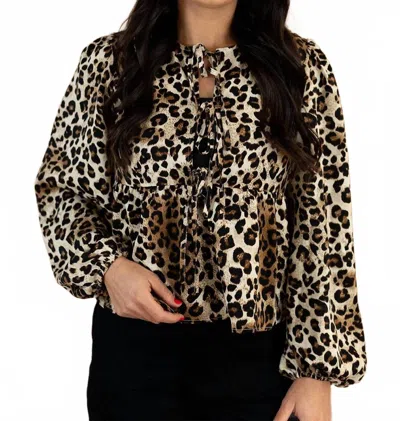 So Me Tia Top In Leopard Print In Multi