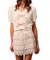 So Me Tiffany Short Sleeve Top In Ivory