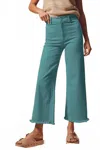So Me Women's Fray Hem Wide Leg Jean In Teal In Blue