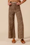 So Me Women's Mid Rise Leopard Print Jean In Brown In Multi
