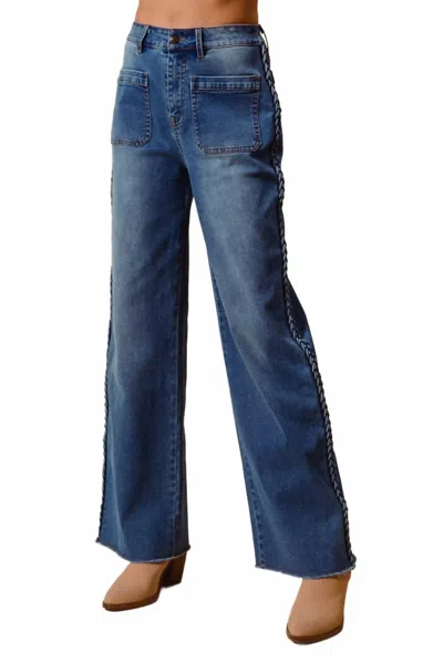 So Me Women's Mid Rise Straight Leg Denim In Blue