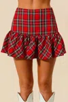 So Me Women's The Pretty In Plaid Mini Skirt In Red In Red