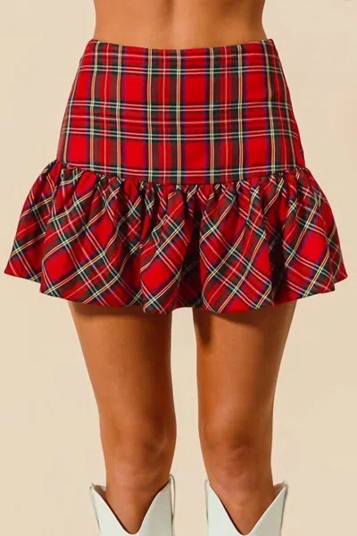 So Me Women's The Pretty In Plaid Mini Skirt In Red