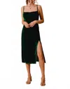 So Me Women's Velvet Holiday Slip Dress In Green In Green