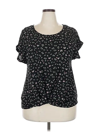 Pre-owned So Short Sleeve Blouse In Black