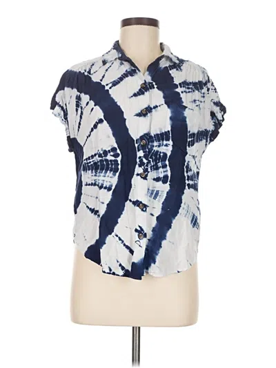 Pre-owned So Short Sleeve Blouse In Blue