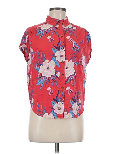 Pre-owned So Short Sleeve Blouse In Red
