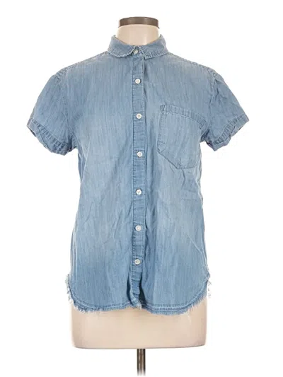Pre-owned So Short Sleeve Button Down Shirt In Blue