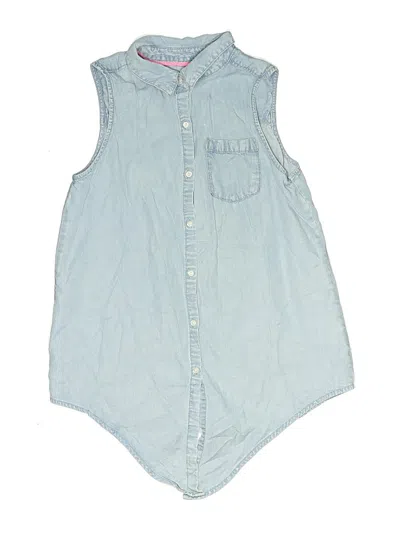 Pre-owned So Kids' Sleeveless Button Down Shirt In Blue