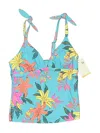 So Swimsuit Top Blue Tropical Pattern Swimwear In Multi