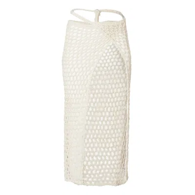 Soah Women's Alessia Off-white Long Crochet Skirt