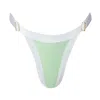 Soah Women's Alicia Pastel Green High-cut Leg Bikini Bottom In Green