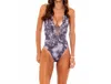 Soah Women's Bailey Tie Dye One Piece In Grey In Gray