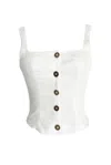Soah Women's Elise Linen Blend Vest Top In White In White