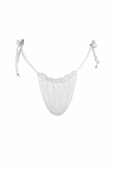 Soah Women's Eyelet Juliet Bikini Bottoms In White