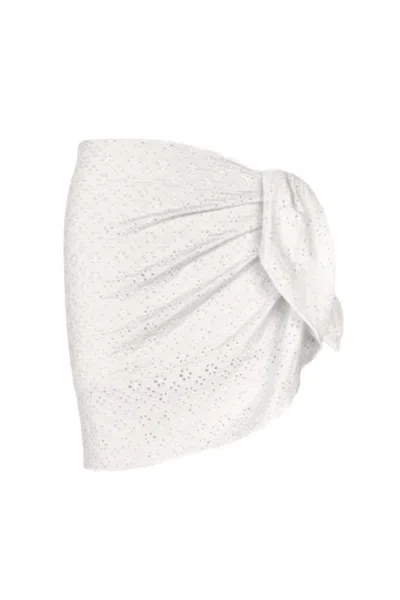 Soah Women's Eyelet Lucy Cover Up Pareo In White