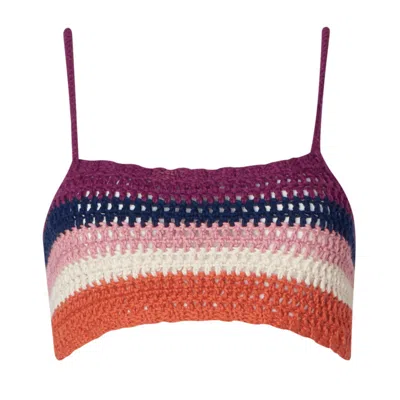 Soah Women's Gia Sunset Crochet Crop Top In Multi