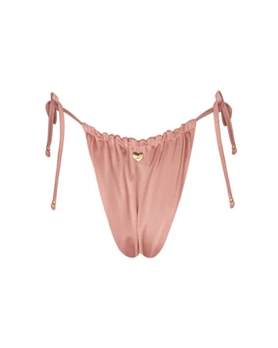 Soah Women's Juliet Bikini Bottom In Metallic Rose In Gold