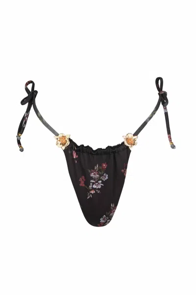 Soah Women's Juliet Bikini Bottoms In Midnight Roses In Black