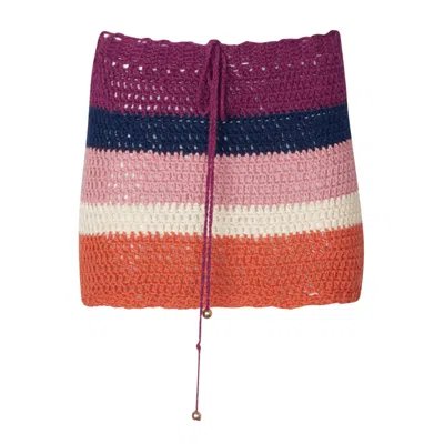 Soah Women's Kaia Sunset Crochet Mini Skirt In Multi