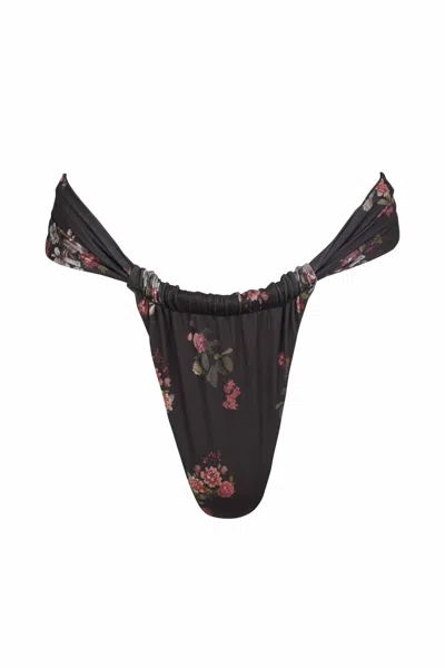Soah Women's Karma Bikini Bottoms In Midnight Roses In Black