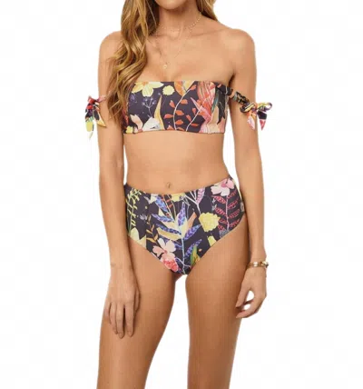 Soah Women's Mila High Waisted Bottom In Yellow Floral In Multi