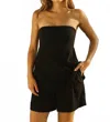 Soah Women's Milan Linen Blend Strapless Top In Black In Black