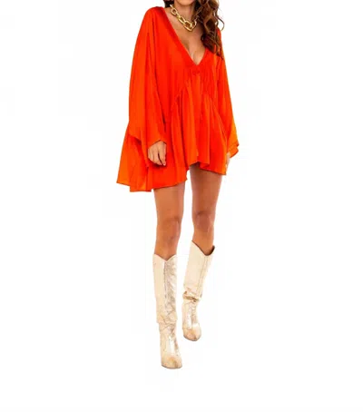 Soah Women's Oversized Tunic Top In Coral Coral In Red