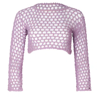 Soah Women's Pink / Purple Jane Lilac Crochet Crop Top