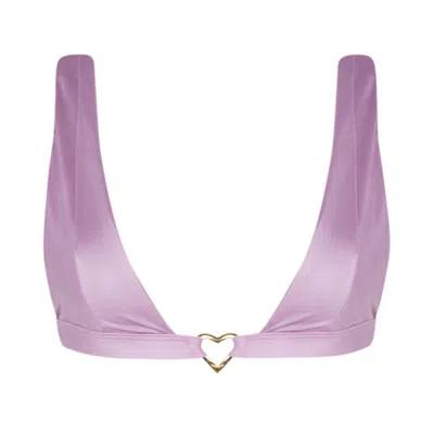 Soah Women's Pink / Purple Love Lilac Triangle Bikini Top In Pink/purple
