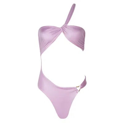Soah Women's Pink / Purple Thalia Cut Out Lilac One Piece In Pink/purple