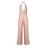 Soah Women's Pink / Purple / White Roxanne Lace Halter Jumpsuit In Pink/purple/white