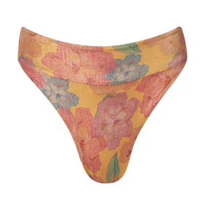 Soah Women's Pink / Purple / Yellow Erica Orange Dore High Waisted Bottom In Pink/purple/yellow