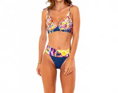 SOAH WOMEN'S PIPER BRALETTE BIKINI TOP IN YELLOW FLORAL