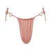 Soah Women's Rose Gold Juliet Metallic Rose Bikini Bottom In Rose Gold