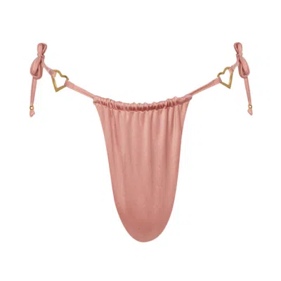 Soah Women's Rose Gold Juliet Metallic Rose Bikini Bottom