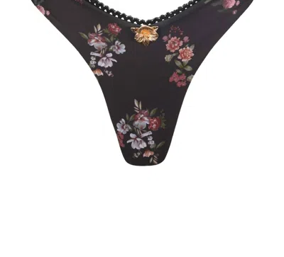 Soah Women's Sarah V-cut Bikini Bottoms In Midnight Roses In Black