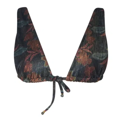 Soah Women's Selma Black Dore Triangle Bikini Top