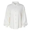Soah Women's White Lisa Long Sleeve Linen Blouse In White