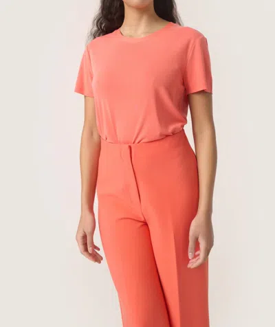 Soaked In Luxury Columbine Short Sleeve T-shirt In Hot Coral In Pink