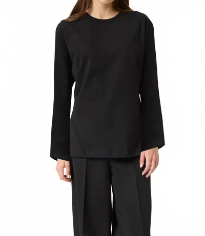 Soaked In Luxury Coreen Long Sleeve A-line Fit T-shirt In Black