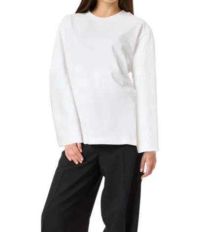 Soaked In Luxury Coreen Long Sleeve A-line Fit T-shirt In Broken White