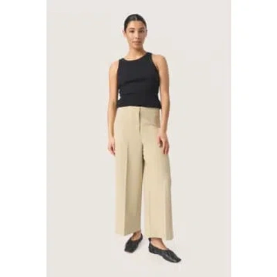 Soaked In Luxury Corinne Wide Cropped Pants In Spray Green