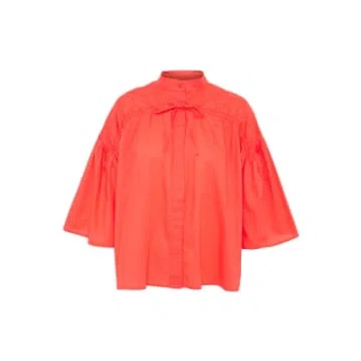 Soaked In Luxury Hot Coral Josie Shirt In Pink