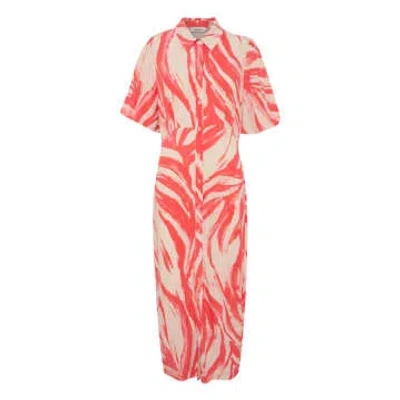 Soaked In Luxury Hot Coral Wave Wynter Dress In Pink